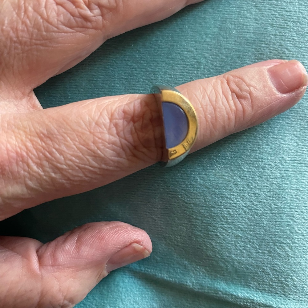 Vintage Movado Chalcedony and Gold Ring